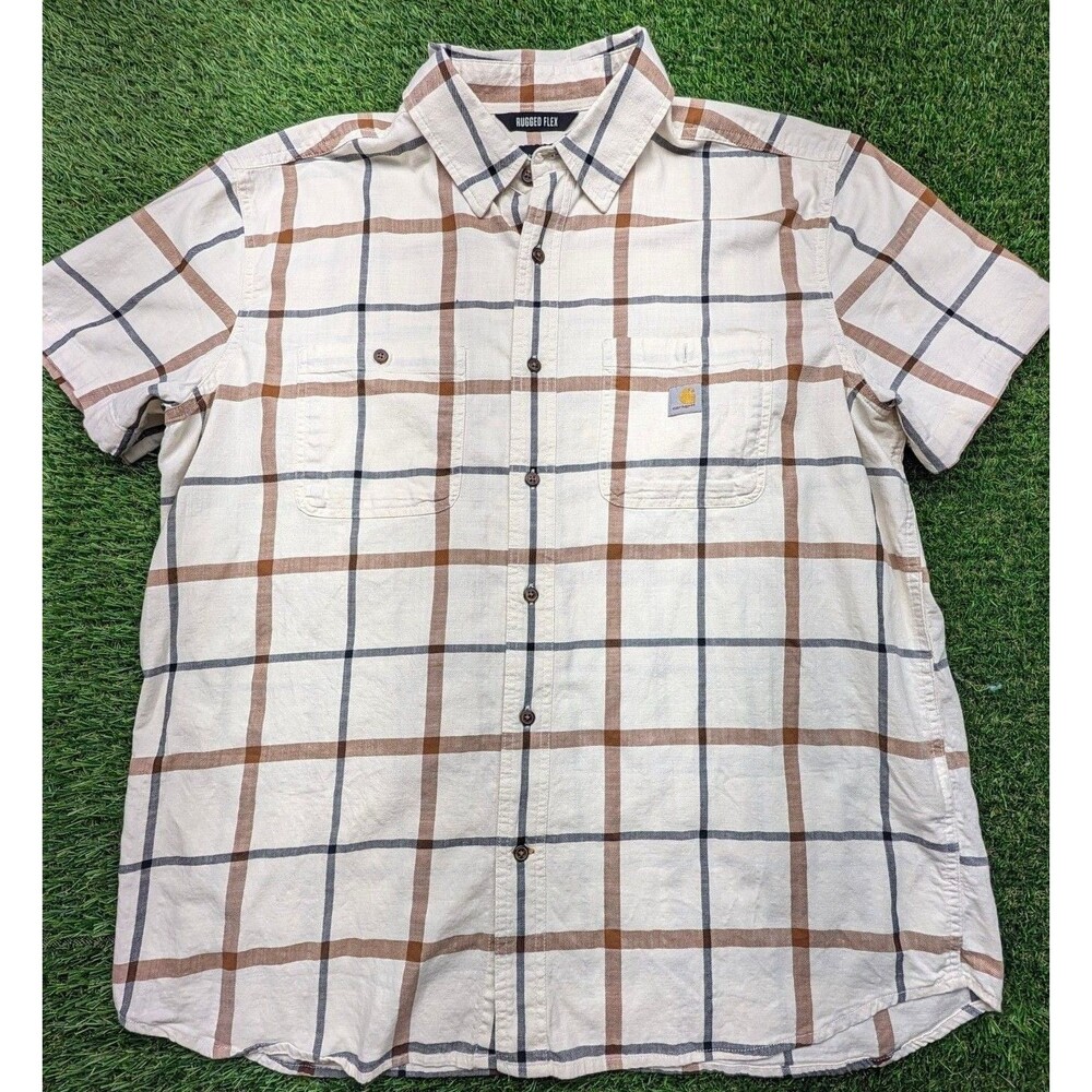 Carhartt Rugged Flex Relaxed Fit Size XL Plaid Short Sleeve Shirt